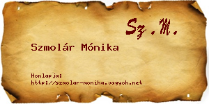 Szmolár Mónika névjegykártya