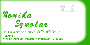 monika szmolar business card